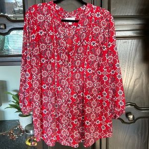 Charter Club Printed Blouse Top Size XXL
